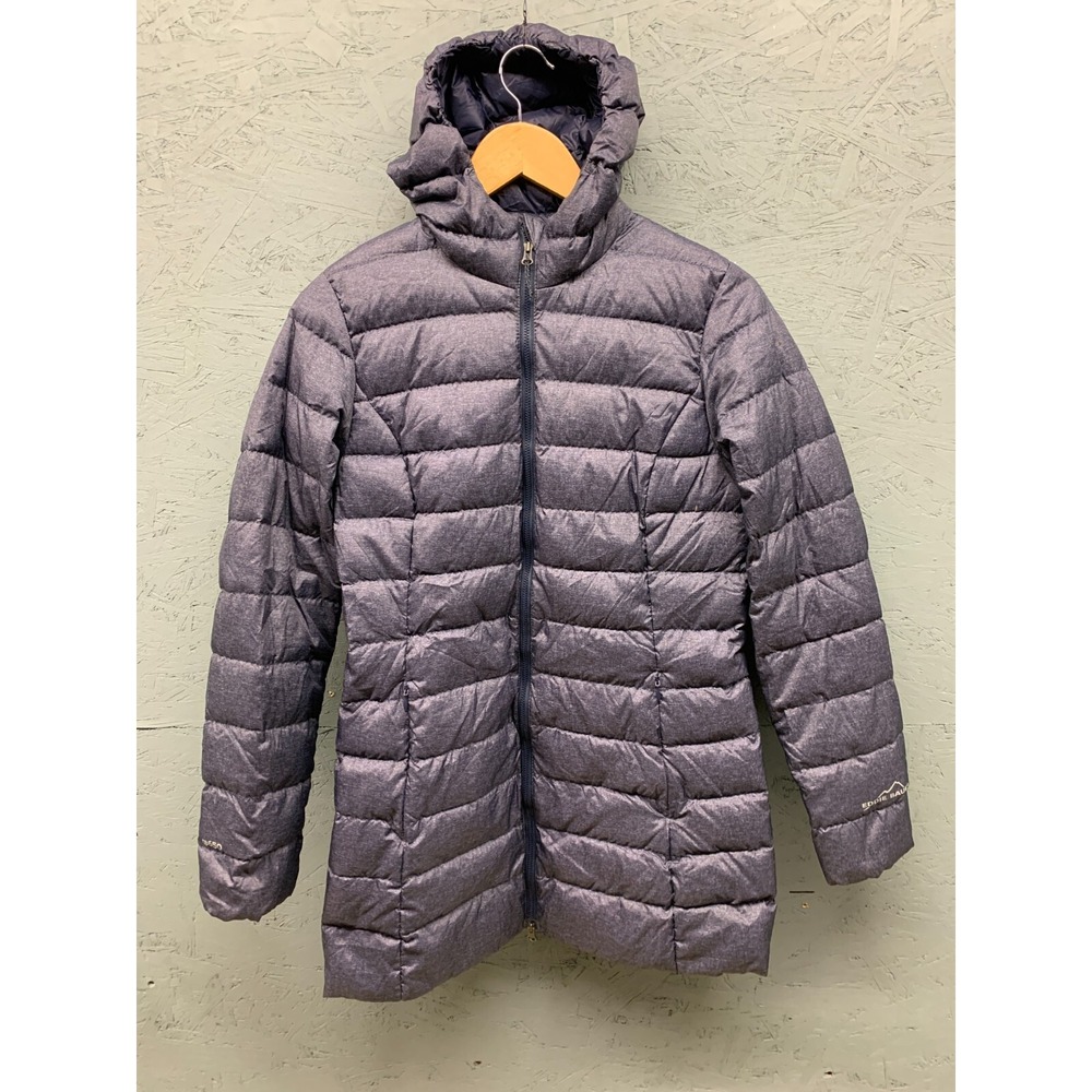 Eddie Bauer Down Puffer Jacket Women's Size Small Purple Hooded Winter Parka - Picture 4 of 13